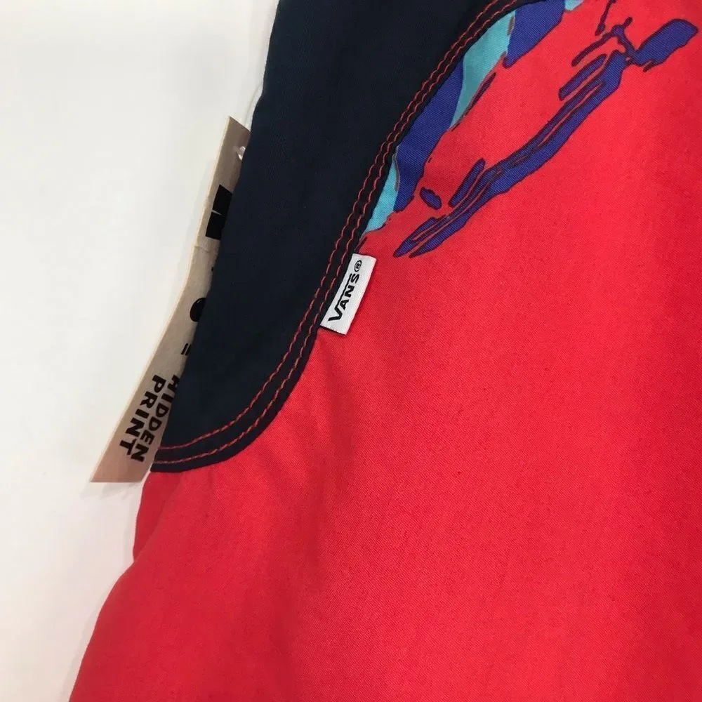 Vans The Era Classic Red Navy Blue Sailing Hidden Print Board Shorts NEW